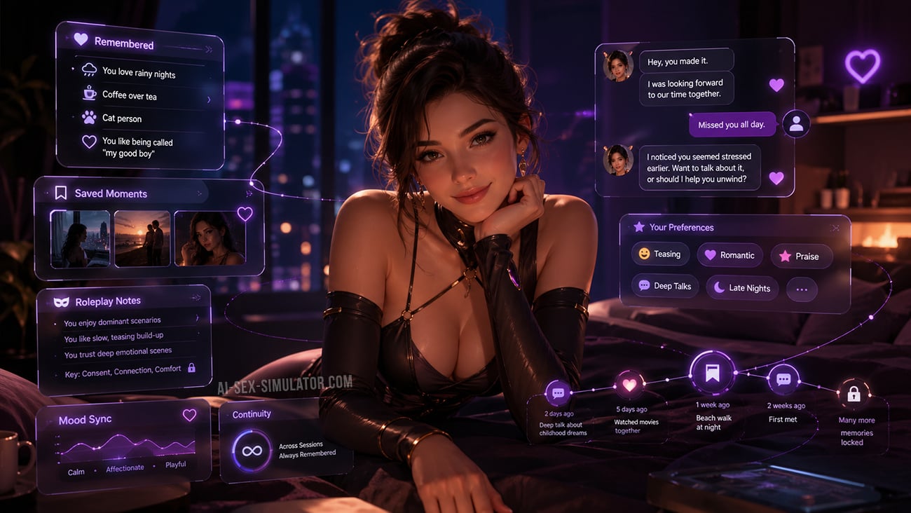 Persistent memory dashboard showing user preferences