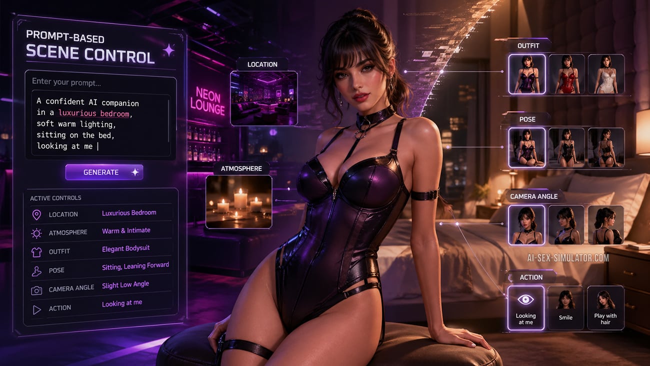Prompt input interface for directing AI sex scenes